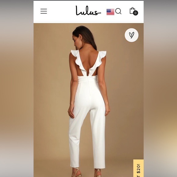 Lulus White Ruffle Jumpsuit - Picture 2 of 3